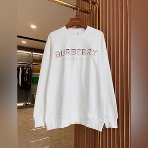 Burberry White Sweatshirt with Pink Logo